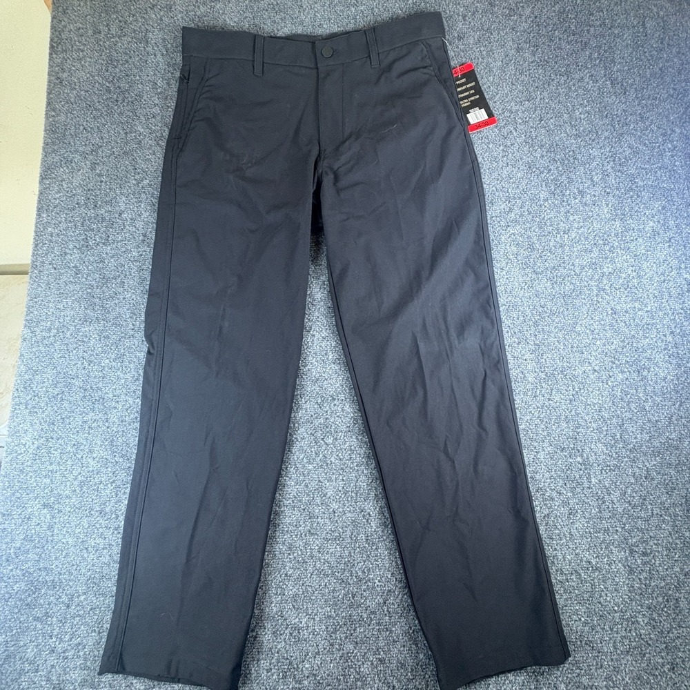 32 Degrees Cool Ultra Stretch Trouser Mens 36x28.5 Black Mid Rise Straight‎ Leg